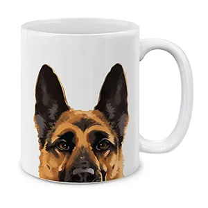 Tazza da Caffè in Ceramica Pastore Tedesco Stampa Animale Carina Tazza da Ufficio Regalo