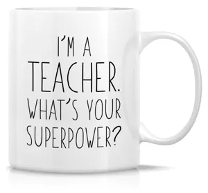 Taza de café cerámica detalle, frase profesor, mug blanco 11oz, regalo para docente.