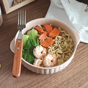 Ins Stil Keramik Doppeloeffel Schuessel zum Backen Mikrowelle Salatschuessel Geschirr.