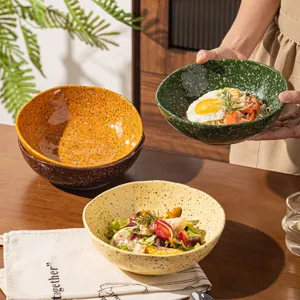 Bol en ceramique mouchete pour salade soupe dessert ramen, vaisselle elegante cuisine maison