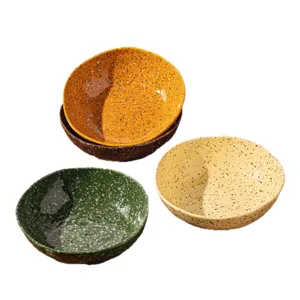 Bol à salade en céramique effet éclaboussure, grand bol à soupe coloré pour la cuisine.