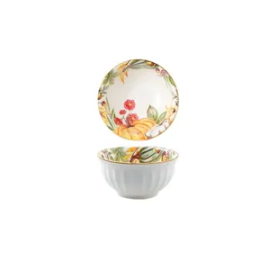 Bol en céramique motif citrouille automne vaisselle cuisine luxe style européen bol