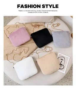 Fluffy plush crossbody shoulder bag, cute candy color fluffy handbag with chain strap.