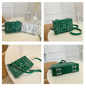 Kreative 3D Cartoon Umhängetasche im Skizzenstil modische Box Tasche für Damen und Herren Trend.