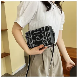Kreative 3D Comic Umhängetasche für Damen, schwarz-weiße Cartoon Design Handtasche chic.