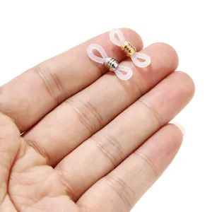 Anti-slip silicone eyeglass chain connectors, metal rings for mask lanyards and jewelry.