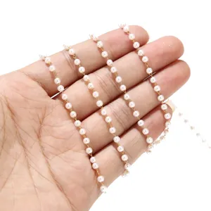 Stainless Steel Pearl Chain Bead Chain Handmade Jewelry DIY Accessory Chain Gold and Silver Tone For Crafting