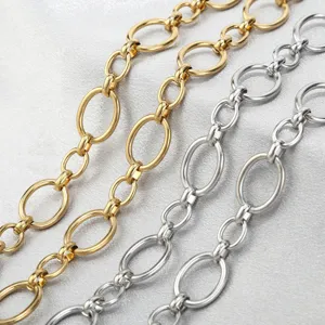 Stainless Steel O-Chain Thick Oval Link Chain For DIY Jewelry Making Necklace Bracelet Gold Silver Plated Metal Chain