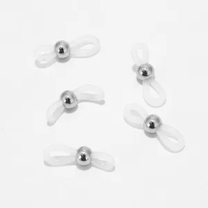 Silicone eyeglass chain ends anti-slip loops with metal beads for mask lanyard holders.