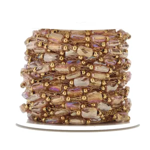 DIY crystal beaded chain stainless steel gold plated jewelry making necklace bracelet findings