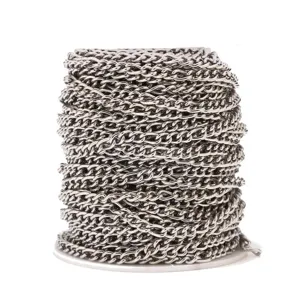 Rouleau chaine acier inoxydable DIY, maillon metal pour colliers et bracelets artisanaux.