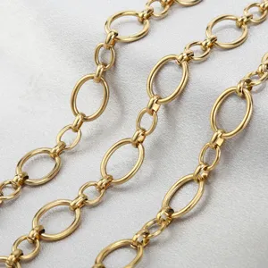 Stainless steel thick oval chain necklace DIY jewelry accessory link chain detail view