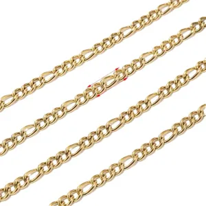 Chaine cubaine en acier inoxydable plaque or collier bracelet accessoires de bijouterie