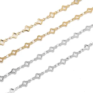 Stainless steel hollow clover chain DIY bracelet jewelry making material in gold silver