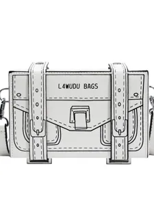 Kreative 3D Cartoon Box Umhängetasche, einzigartige 2D Comic Stil Crossover Tasche.