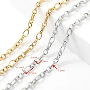 Stainless steel embossed chain titanium steel jewelry necklace DIY craft accessory 6-11mm specs