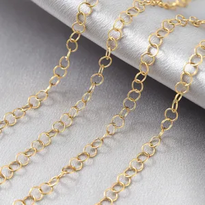 Stainless Steel Open Single Loop O Chain DIY Jewelry Making Material Gold Electroplated Metal Chain Craft Accessory