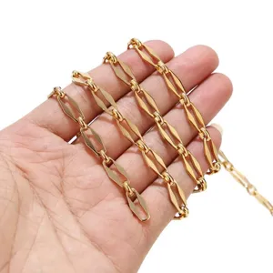 Stainless Steel Rhombus Chain 18K Electroplated Geometric DIY Jewelry Chain For Necklace Bracelet Craft Making Supplies