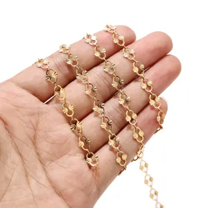 Stainless Steel Hollow Out Chain DIY Necklace Accessories Electroplated Gold and Steel Color Fashion Jewelry Making