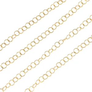 Stainless steel gold plated open jump ring chain details for craft DIY jewelry making.