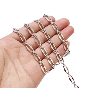 Stainless steel rhombus chain DIY jewelry accessories metallic silver geometric necklace craft