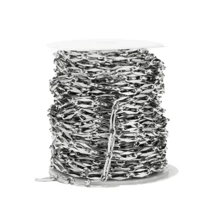 Stainless Steel Rhombus Chain Spool Bulk Jewelry Making DIY Necklace Craft Supplies