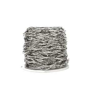 Stainless steel stick chain detail shot, perfect for DIY jewelry making and custom necklaces.