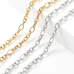 Stainless steel embossed cross chains gold and silver DIY jewelry making necklace parts