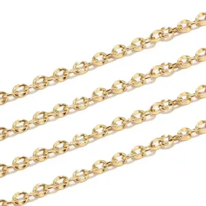 Gold stainless steel butterfly chain 7mm necklace DIY craft jewelry accessory variant