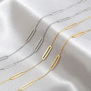 Minimalist Stainless Steel Geometric Chain Necklace For Women Fashion Stainless Steel Chain Jewelry Gift