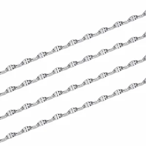 Stainless steel four-leaf clover chain links for DIY jewelry making and necklaces.
