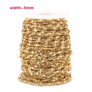 Stainless steel gold star chain 18k gold plated DIY necklace jewelry making supplies 5mm
