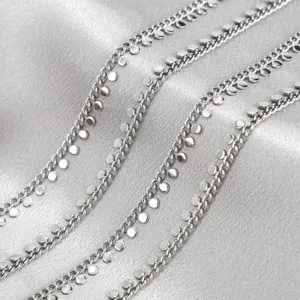 Stainless steel satellite chain necklace bracelet DIY jewelry making silver metallic