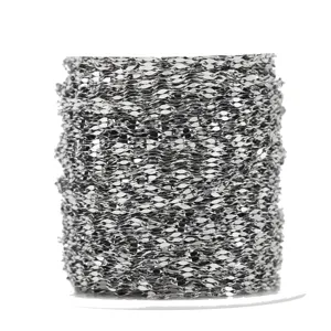 Stainless steel chain roll for DIY jewelry making, silver necklace chain accessories.