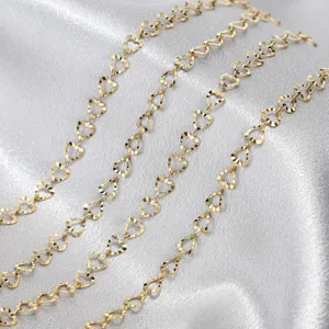 Gold heart chain stainless steel jewelry link diy bracelet anklet components details
