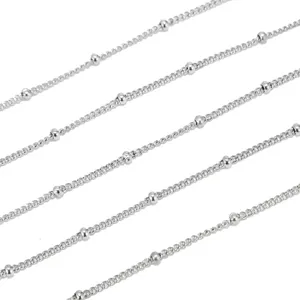 Stainless steel satellite curb chain necklace, vacuum electroplated DIY jewelry material.