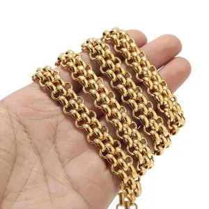 Gold double row chain DIY accessory for necklaces, bracelets and bags. Premium metal craft.