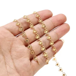 Stainless Steel Gold Silver Plated Hollow Heart Chain Necklace Bracelet DIY Jewelry Making Accessories