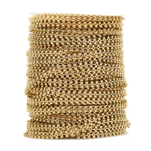 Gold heart chain roll for DIY jewelry making, stainless steel material, perfect for necklaces and bracelets.