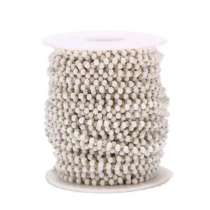 Stainless steel white beaded chain crystal necklace DIY handmade jewelry making accessory roll