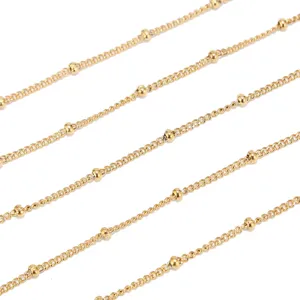 Stainless steel vacuum gold plated satellite bead chain for women DIY jewelry necklace making.