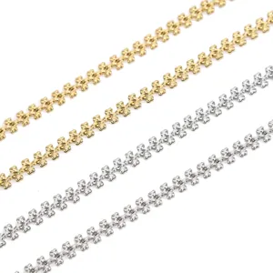 Stainless steel vacuum plated double-sided heart chain European American necklace jewelry DIY