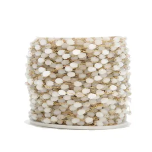 Weisse Tropfen Perlenkette 18K vergoldet Edelstaehle DIY Schmuck Zubehoer Ketten.