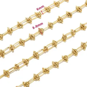 Vista detallada de cadena de nudo de acero inoxidable, accesorios de joyería DIY 6mm 8mm
