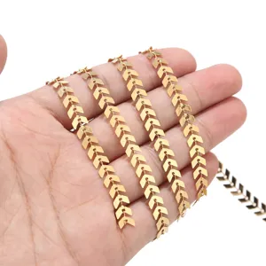 Stainless Steel Airplane And Leaf Chain DIY Jewelry Making Chain Gold Silver Color For Necklace And Bracelet