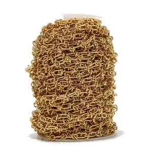 Cadena de acero inoxidable banada en oro 18K en rollo para hacer joyas collar detalles