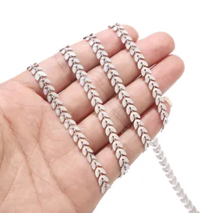 Stainless steel leaf chain for women handmade DIY jewelry accessories metallic finish