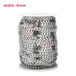 Stainless steel arrow chain spool, 6mm width, non-fading DIY jewelry making material.