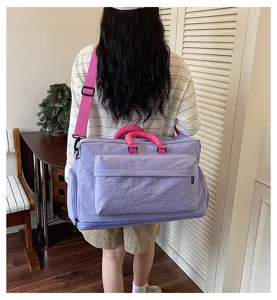 Grand sac de voyage colorblock pour le sport, la salle de gym et les courts séjours.
