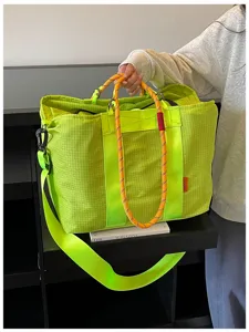 Sac cabas corde d'escalade vert néon grande capacité étanche voyage sport fitness bandoulière
